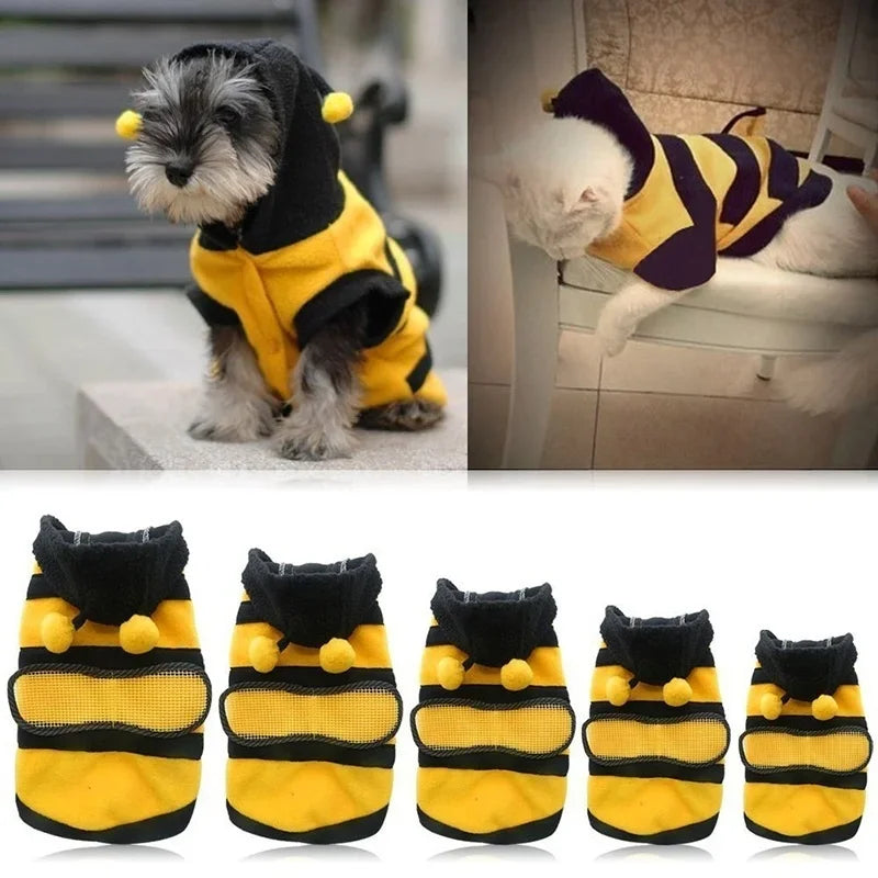 Moletom Pet Abelha ZooLume™ – Roupa Divertida e Aconchegante para Halloween e Inverno