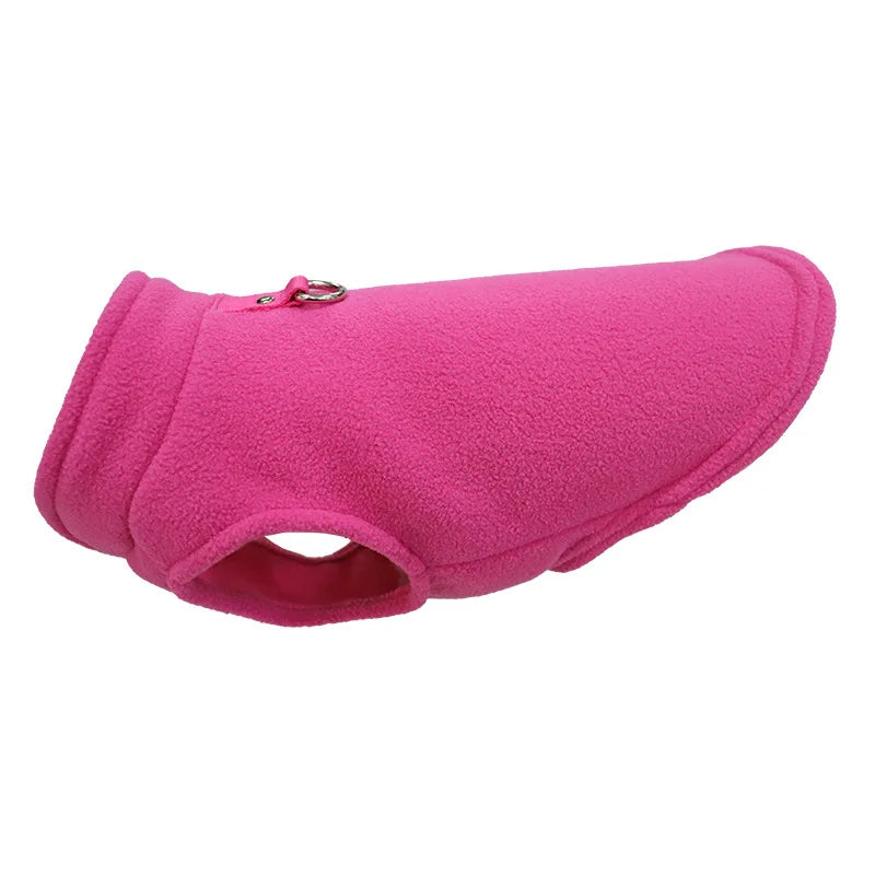 Colete Pet de Inverno ZooLume™ – Fleece Quentinho com D-Ring para Passeios Seguros