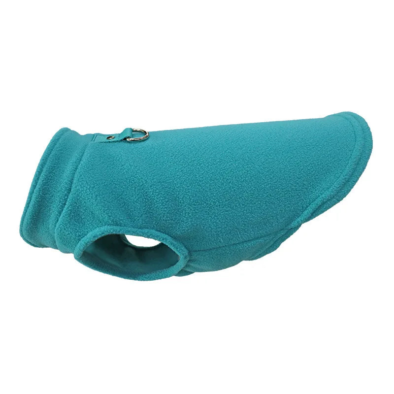 Colete Pet de Inverno ZooLume™ – Fleece Quentinho com D-Ring para Passeios Seguros