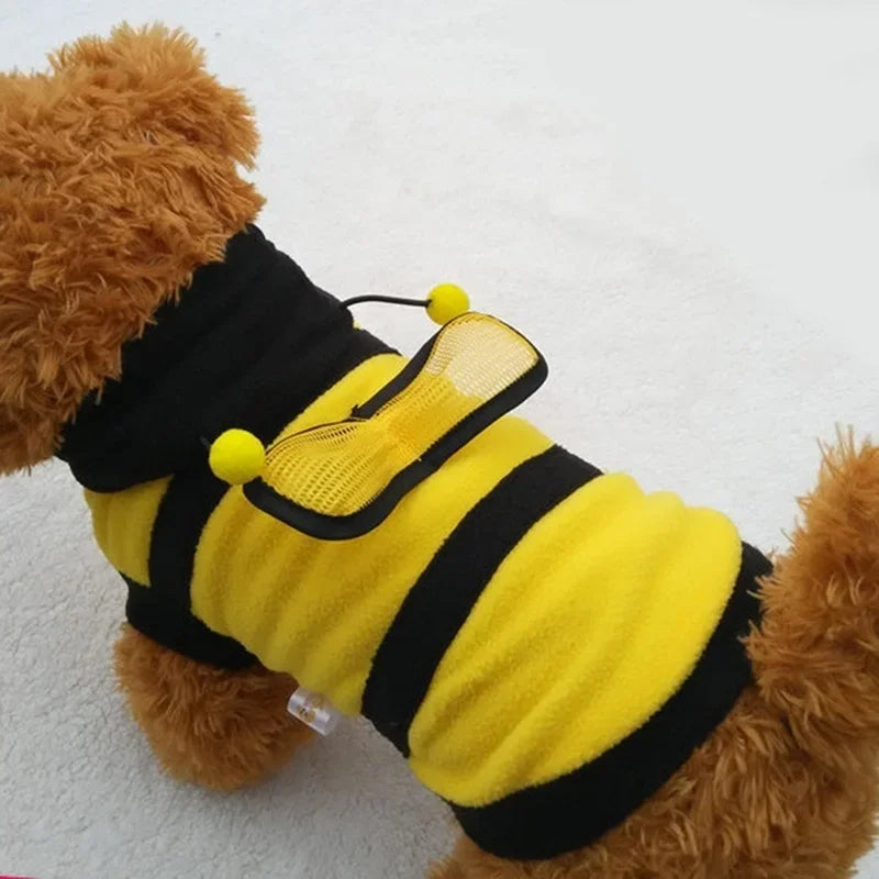 Moletom Pet Abelha ZooLume™ – Roupa Divertida e Aconchegante para Halloween e Inverno