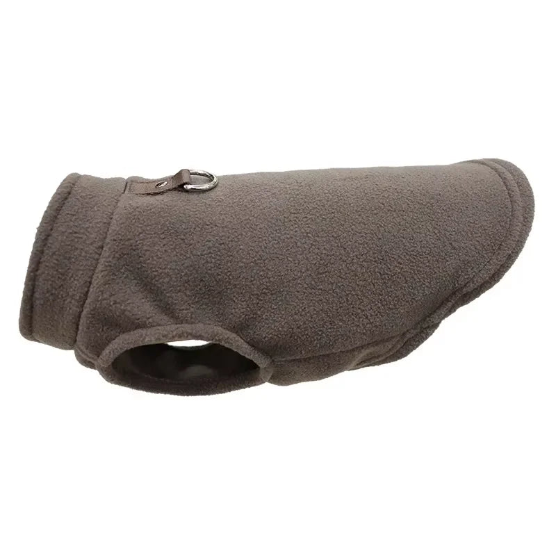 Colete Pet de Inverno ZooLume™ – Fleece Quentinho com D-Ring para Passeios Seguros