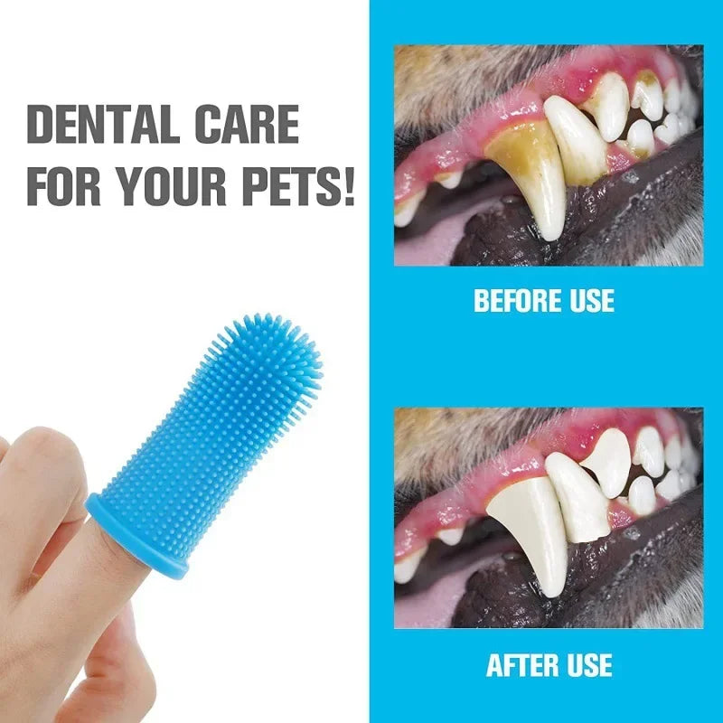 OralPet™ - Escova Dental Pet de Silicone – Higiene Bucal e Hálito Fresco para Cães e Gatos