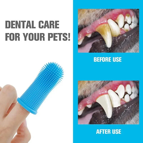 OralPet™ - Escova Dental Pet de Silicone – Higiene Bucal e Hálito Fresco para Cães e Gatos